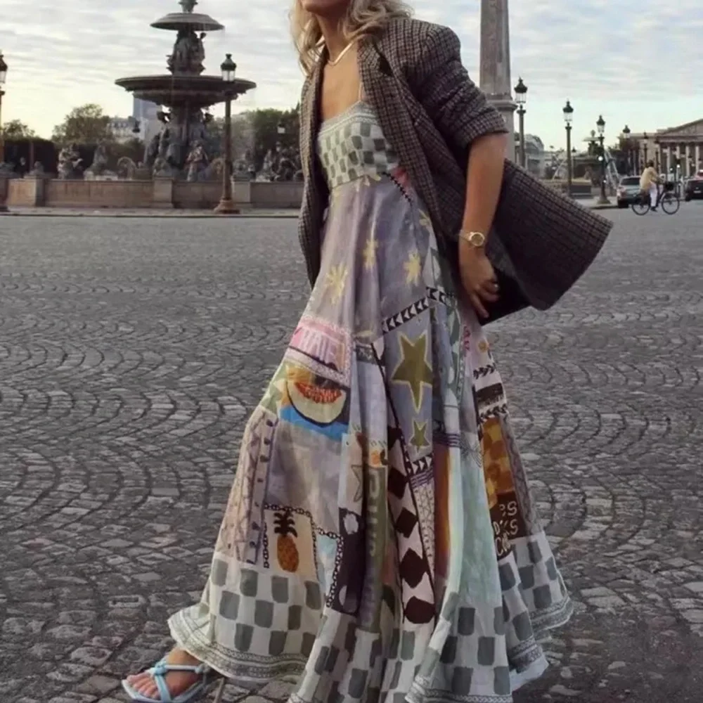EmmaLee Runway Patchwork Maxi Sun Dress, Couture Lux Maxi Gown - Picture 2 of 16